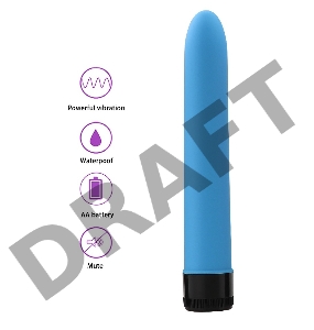 Классический силиконовый вибратор 2,8х18см, синий 47506-MM