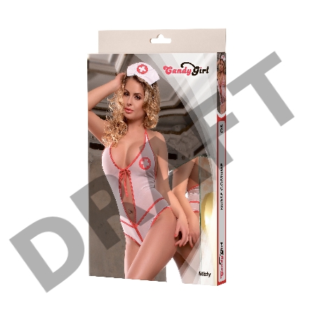 Костюм медсестры Candy Girl Misty (боди, головной убор) белый, OS