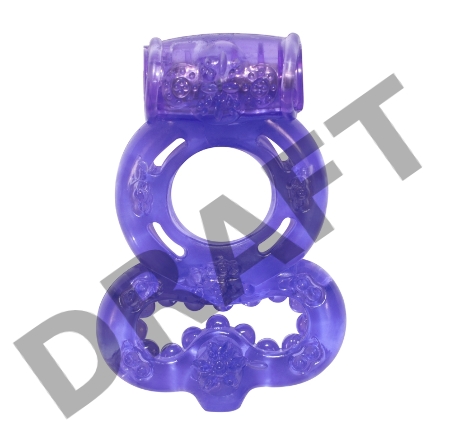 Фиолетовое эрекционное кольцо Rings Treadle с подхватом