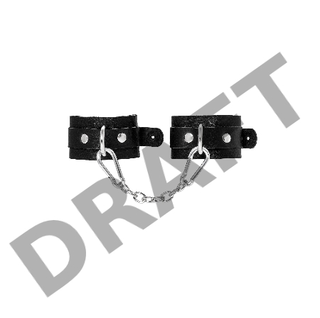 Наручники-браслеты Pecado BDSM, мини со скруглёнными углами, натуральная кожа, чёрные