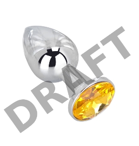 Мини-плаг из стали с желтым кристаллом Sweet Lemon - 6,5 см.