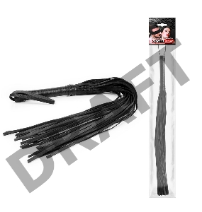 Черная многохвостая плетка с круглой ручкой - 63 см.