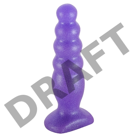 Фиолетовый анальный стимулятор Large Bubble Plug - 14,5 см.