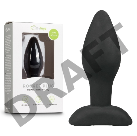 Черный анальный плаг Rocket Plug - 9 см.