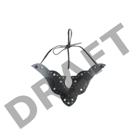 Черный резной чокер из натуральной кожи