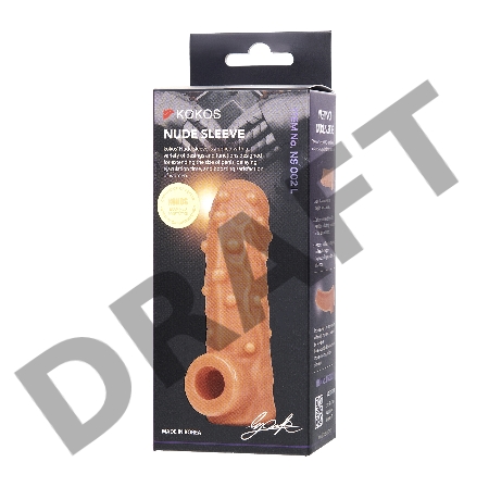  Насадка KOKOS реалистичная с дополнительной стимуляцией, TPE, телесная, 15.6 см