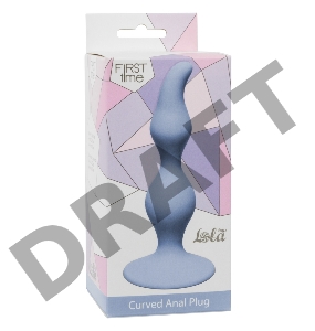 Голубая анальная пробка Curved Anal Plug Blue - 12,5 см.