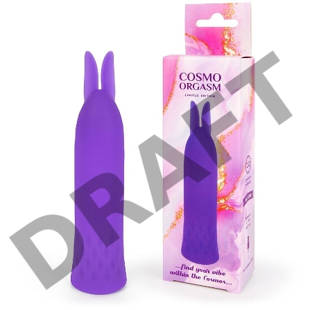 Фиолетовый вибростимулятор в форме зайчика - 10,5 см.