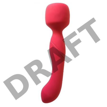 Красный двусторонний вибромассажер Heating Wand с нагревом - 22 см.