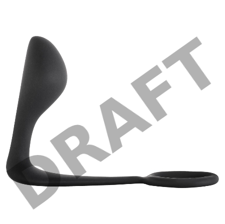 Чёрное эрекционное кольцо с анальной пробкой Button Anal Plug