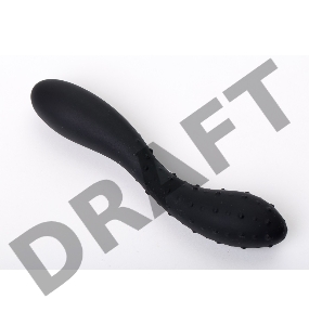 Чёрный двусторонний фаллоимитатор с двумя разными поверхностями - 19,7 см.