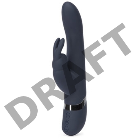 Тёмно-синий вибратор Oh My USB Rechargeable Rabbit Vibrator - 25,4 см.