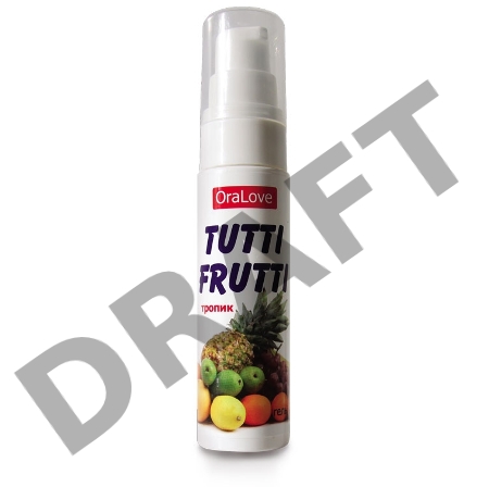 Съедобная гель-смазка TUTTI-FRUTTI для орального секса со вкусом экзотических фруктов 30г