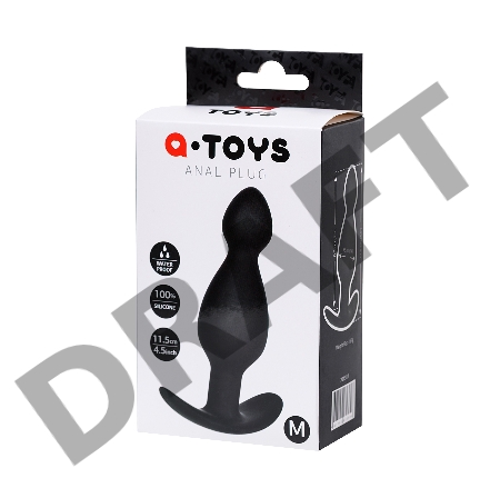 Анальная пробка A-Toys by TOYFA, размер M, силикон, черная, 11,5 см