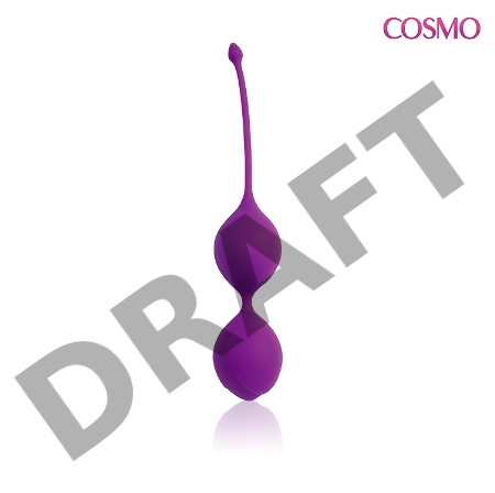 Фиолетовые двойные вагинальные шарики с хвостиком Cosmo
