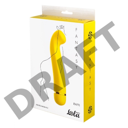 Желтый перезаряжаемый вибратор Raffi - 17,1 см.