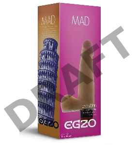 Телесный реалистичный мультискоростной вибратор Mad Tower - 18,5 см.