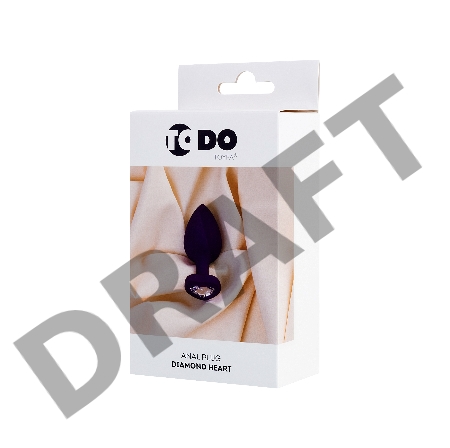 Анальная втулка ToDo by Toyfa Diamond Heart, водонепроницаемая, силикон, фиолетовая, 7 см, Ø 2 см
