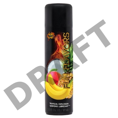 Разогревающий лубрикант Fun Flavors 4-in-1 Tropical Explosion с ароматом тропических фруктов - 89 мл.