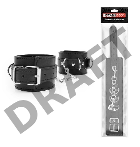 Черные оковы на регулируемых ремешках с цепочкой