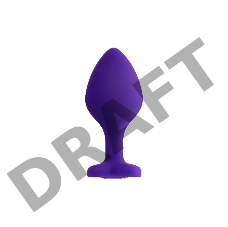 Анальная втулка ToDo by Toyfa Diamond Heart, водонепроницаемая, силикон, фиолетовая, 8 см, Ø 3 см