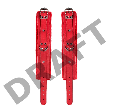 Поножи Anonymo #0155, PU кожа, красные, 27 см