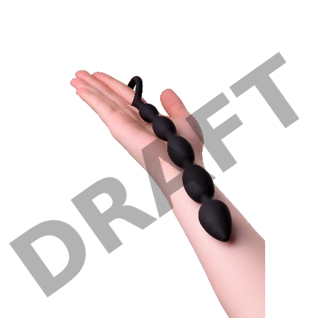 Анальная цепочка Toyfa A-toys Dang, силикон, черный, 27,6 см