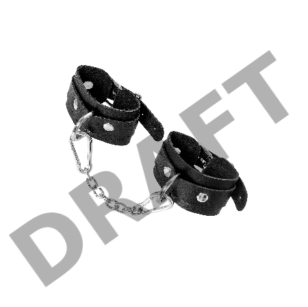 Наручники-браслеты Pecado BDSM, мини со скруглёнными углами, натуральная кожа, чёрные