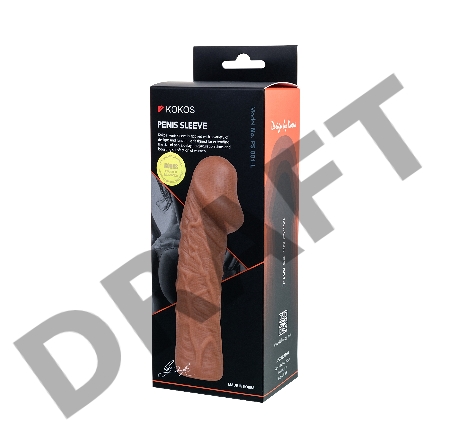 Насадка KOKOS с дополнительной стимуляцией, реалистичная, TPE, телесная, 16.5 см