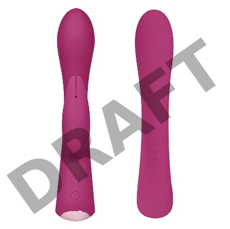 Бордовый вибромассажер-кролик 5 Silicone Bunny Love - 19,1 см.