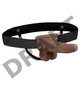 Коричневый перезаряжаемый вибрострапон - 18 см.