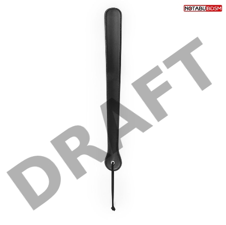 Черная гладкая классическая шлепалка с ручкой - 48 см.