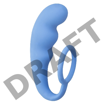 Голубое эрекционное кольцо с анальным стимулятором Mountain Range Anal Plug