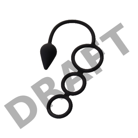 Анальная пробка Erotist с эрекционным кольцом, силикон, черная, 20 см