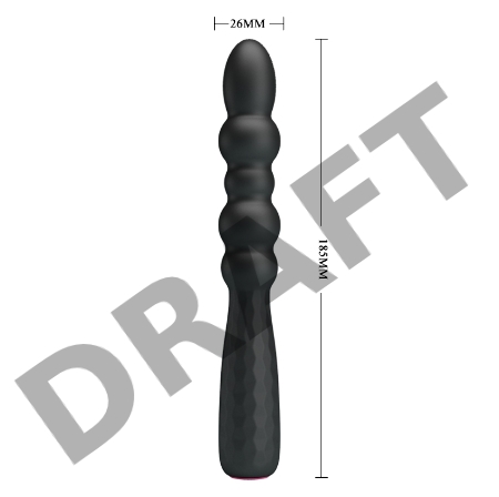 Гибкий вибростимулятор-жезл с ярким рельефом Pretty Love Monroe черный