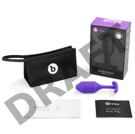 Фиолетовая пробка для ношения B-vibe Snug Plug 2 - 11,4 см.