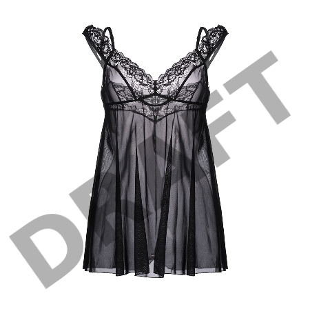 Комбинация бэби-долл c разрезом сзади Erolanta Sofia, черный (42-44)