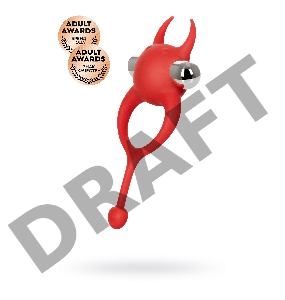 Виброкольцо с хвостиком JOS NICK, силикон, красный, 13,5 см