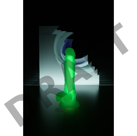 Фаллоимитатор, светящийся в темноте, Beyond by Toyfa, Wade Glow, силикон, прозрачный, 20 см