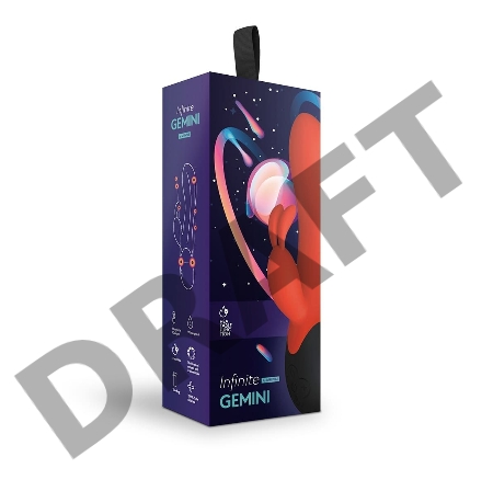 Нагреваемый вибратор кролик Gemini, цвет алый (INFINITE collection)