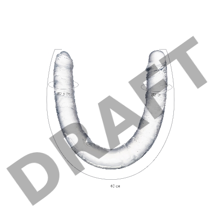 Фаллоимитатор двусторонний TOYFA Double Dildo, TPR, прозрачный, 40 см
