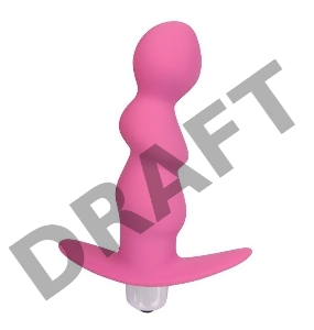 Розовый рельефный вибромассажер с ограничителем - 9,5 см.