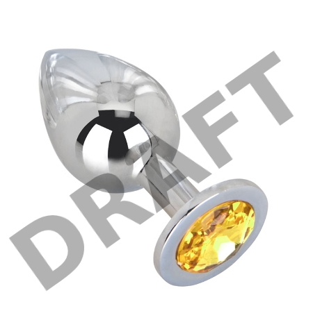 Большой стальной плаг с желтым кристаллом Sweet Lemon - 9,5 см.