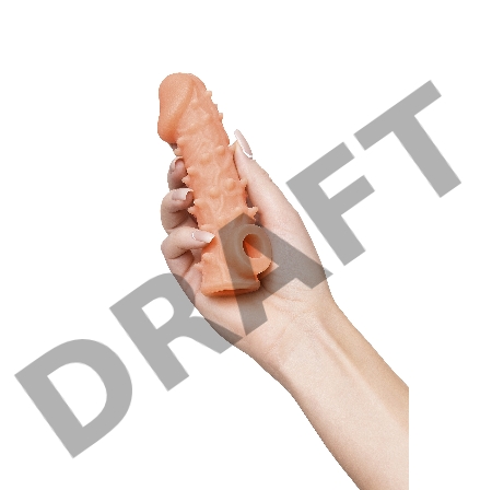  Насадка KOKOS реалистичная с дополнительной стимуляцией, TPE, телесная, 15.6 см