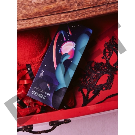 Нагреваемый вибратор кролик Gemini, цвет морская волна (INFINITE collection)