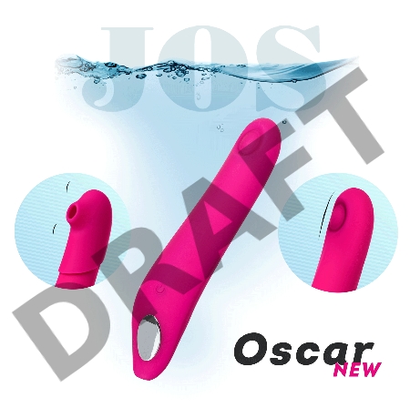 Стимулятор 2 в 1: с пульсацией и вакуум-волновой стимуляцией JOS Oscar, силикон, розовый, 20,5 см