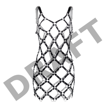 Портупея - платье из мягкой кожи Pecado BDSM натуральная кожа, черный