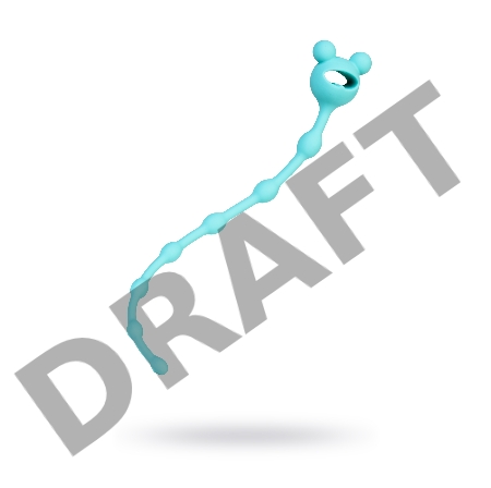 Анальная цепочка ToDo by Toyfa Froggy, силикон, голубая, 27,4 см, Ø 1,4 см