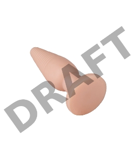 Телесная анальная пробка с рёбрышками - 14 см.