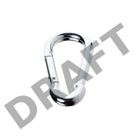 Карабин TOYFA Metal, металл, серебряный, 8 см